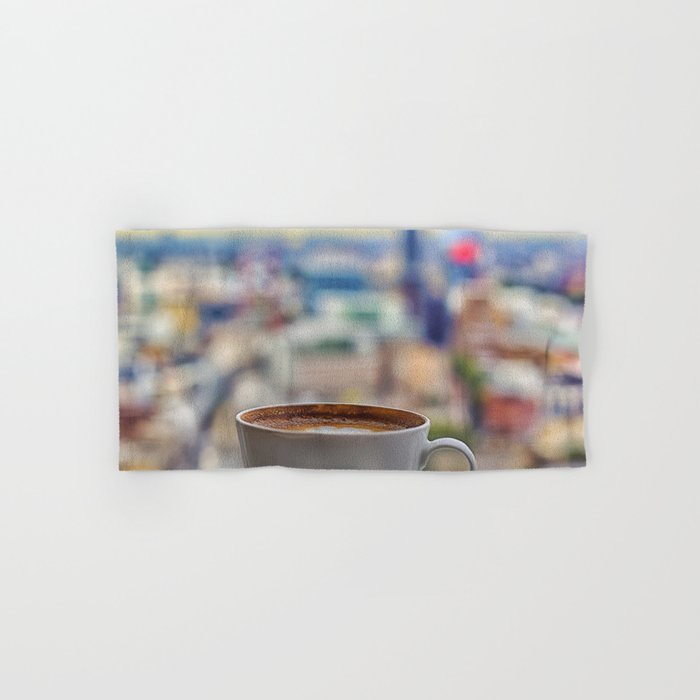 Great Britain Photography - Coffee By The Outstanding City View Hand & Bath Towel