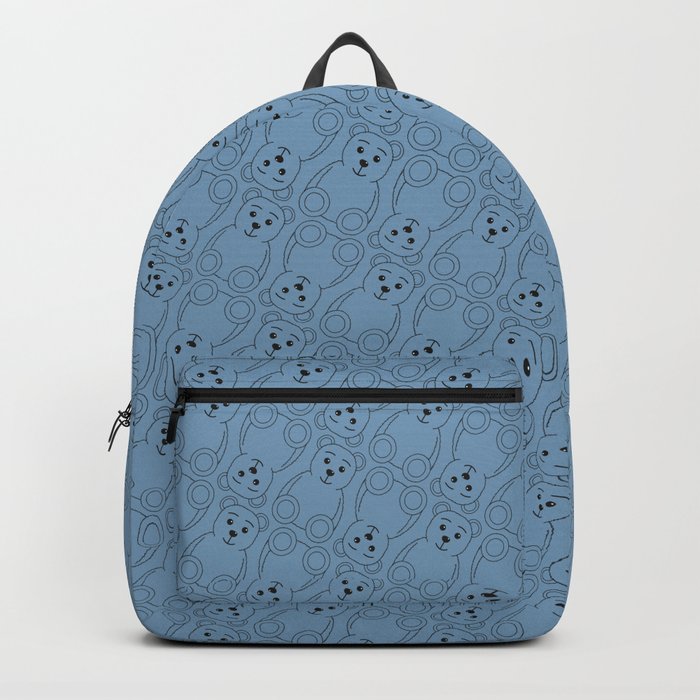 Blue Teddy Bear Pattern Backpack