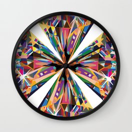 Group of Beautiful Colorful Diamonds Juxtaposed Wall Clock