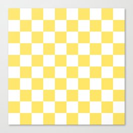 Sunny Yellow Checkerboard Pattern Palm Beach Preppy Canvas Print