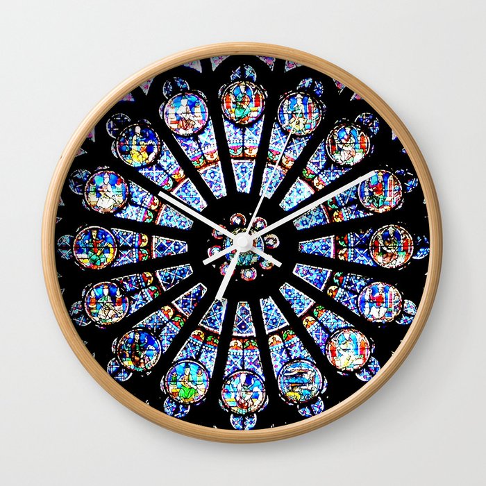 Er is behoefte aan Ja Zus Cathedral Stained Glass Wall Clock by Guy Blank | Society6