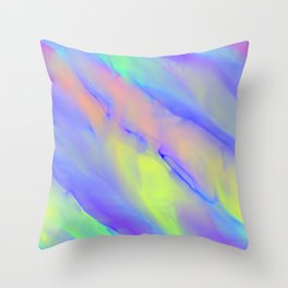 Neon Flow Nebula #10: blue Throw Pillow