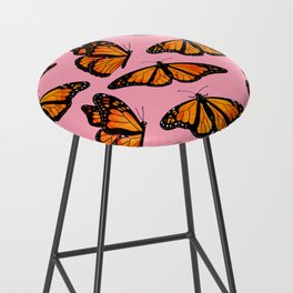 Monarch Butterfly Pattern-Pink Bar Stool