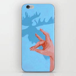 Moose Shadow Puppet Acrylic Painting iPhone Skin