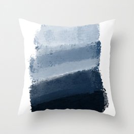 Abstract Brush Strokes in Shades of Blue Throw Pillow