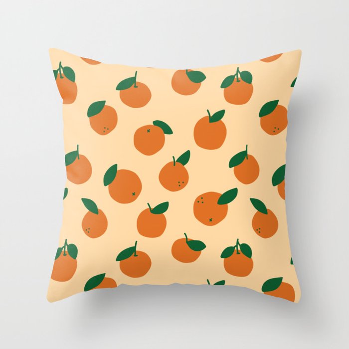 Orange Fruit Pattern Throw Pillow