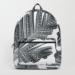 Black & White Boho Banana Leaves #1 #tropical #decor #art #society6 Backpack