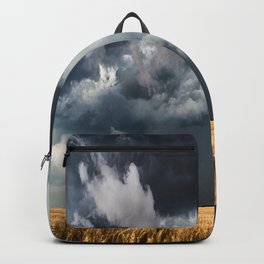 Cotton Candy - Storm Clouds Over Wheat Field in Kansas Backpack