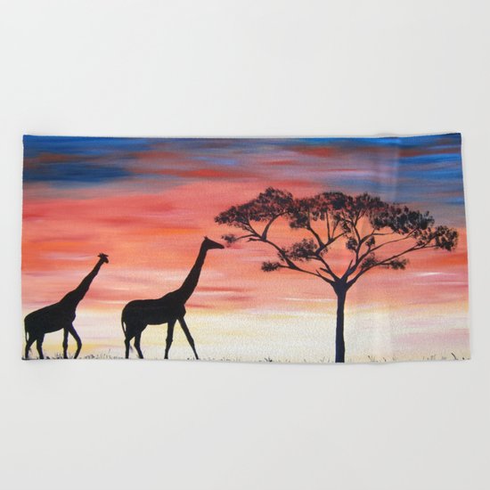 Africa Series - Seeking Shelter Before the Storm Beach Towel