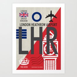 London LHR Airport Code Art Print | Londonairportcode, Lhrbaggage, Heathrowairport, Airtravel, Tourism, Lhr, Aviation, Unitedkingdom, London, Airportcode 