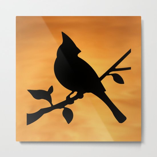 Cardinal Against Sunset Metal Print