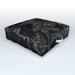 Killeen, Texas - black and white city map Outdoor Floor Cushion