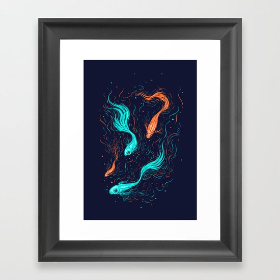 Neon Float Framed Art Print