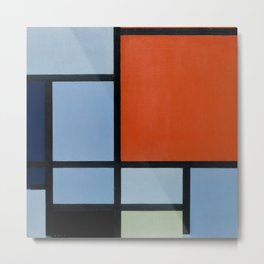 Piet Mondrian (Dutch, 1872-1944) - COMPOSITION (TABLEAU) - 1921 - De Stijl (Neoplasticism) - Abstract, Geometric Abstraction - Oil on canvas - Digitally Enhanced Version - Metal Print