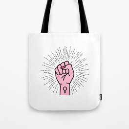 Feminist hand with female symbol Tote Bag