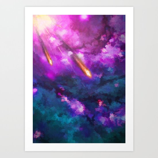 Falling stars Art Print