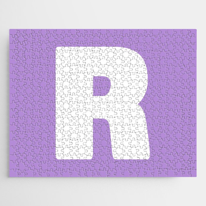 R (White & Lavender Letter) Jigsaw Puzzle