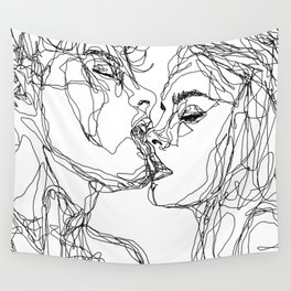 kiss more often (B & W) Wall Tapestry