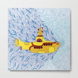My Yellow Submarine Metal Print | Liverpool, Submarine, Bluemeanies, Myyellowsubmarine, Pepperland, Pop Art, Drawing, Ocean, 50Yearsanniversary, Doodles 