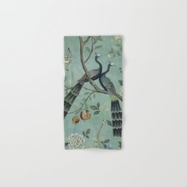 A Teal of Two Birds Chinoiserie Hand & Bath Towel