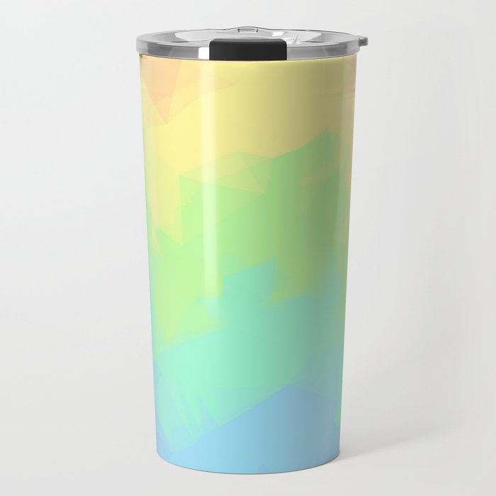 Geometric Pastel Rainbow Travel Mug
