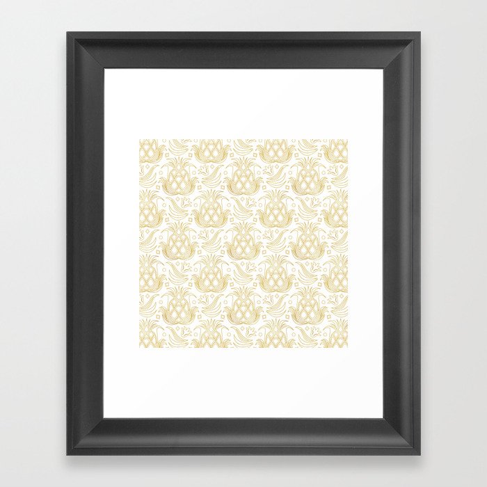 Luxe Pineapple // White Framed Art Print