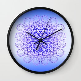 Serenity Wall Clock | Blue, Digital, White, Geometric, Purple, Graphic Design, Abstract, Other, Circularshape, Deeztags6 