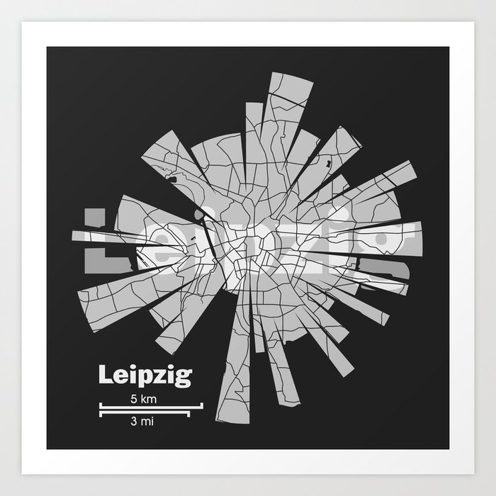 Leipzig Map Art Print