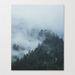 Foggy Mountains | Manali, India Canvas Print