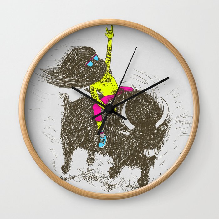 Ride a buffalo Wall Clock