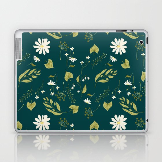 Green florals and leaves Laptop & iPad Skin