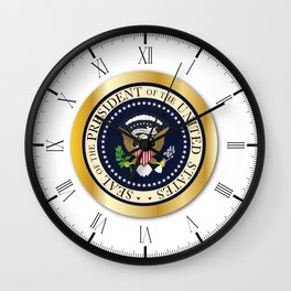 Presedent Seal Button Wall Clock
