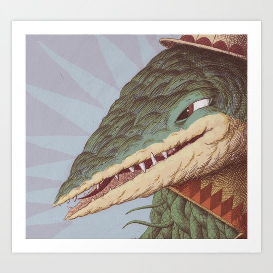 Croc Surprise Art Print