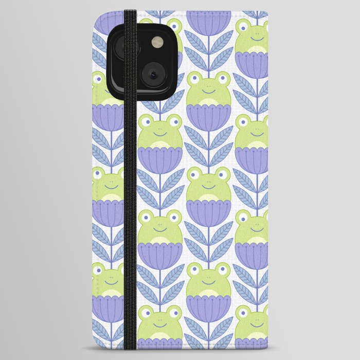 Cute Frogs Lilac iPhone Wallet Case