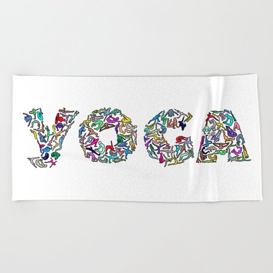 YOGA Figure Poses Beach Towel