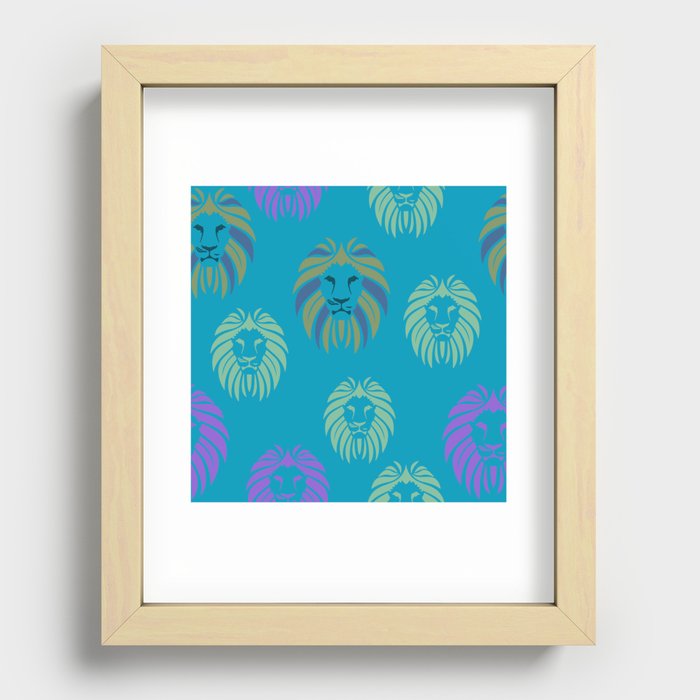 Lion and color. Recessed Framed Print