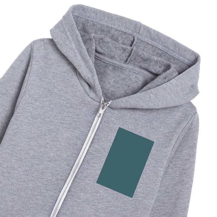 Dark Blue-green Gray Solid Color Pairs Pantone Hydro 18-4718 TCX Kids Zip Hoodie