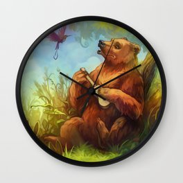 Bear and ukulele Wall Clock