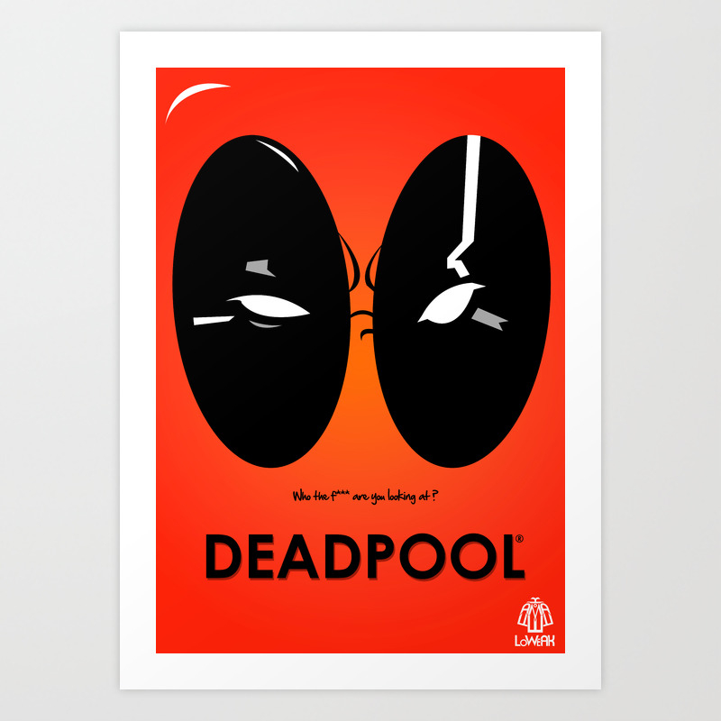Vector Deadpool Art Print By Loweakgraph Society6