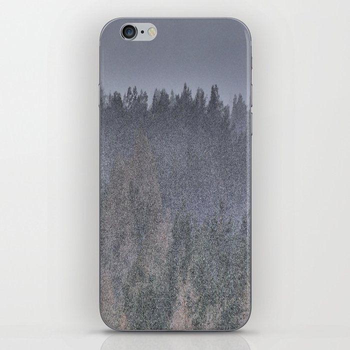 Scottish Highlands Pine Forest in Spring Snow Shower in I Art iPhone Skin