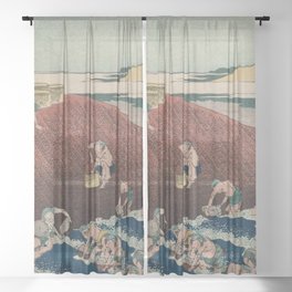 Hokusai, Basket fishing in the Kinu River Sheer Curtain