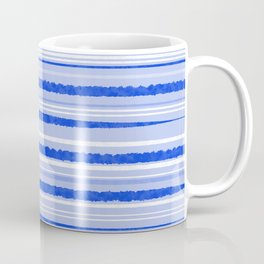 Watercolor Striped Pattern Royal Blue Light Blue White Coffee Mug