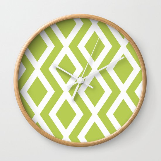 Lime Diamond Wall Clock