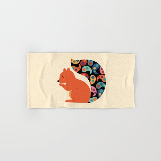 Paisley Squirrel Hand & Bath Towel