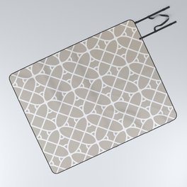 Taupe and White Minimal Geometric Shape Pattern - Diamond Vogel 2022 Popular Colour Palatine 0370 Picnic Blanket