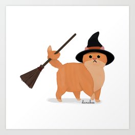 Witchy Cat Art Print