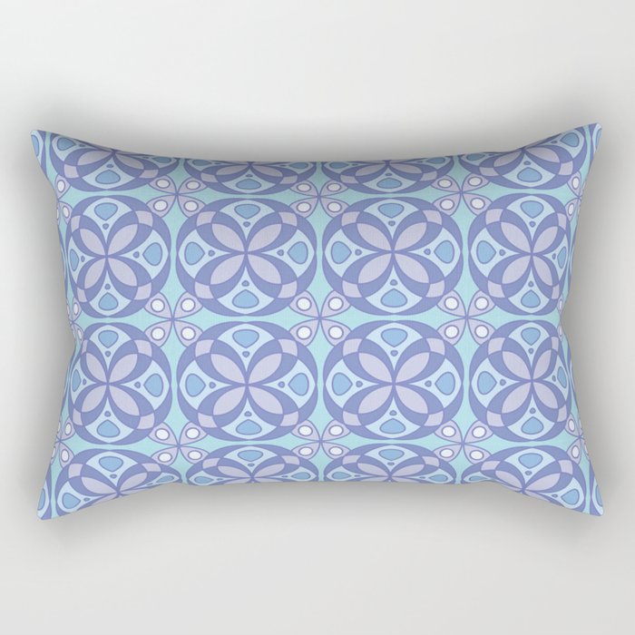 Purple Geometric Rosette Tiles Rectangular Pillow