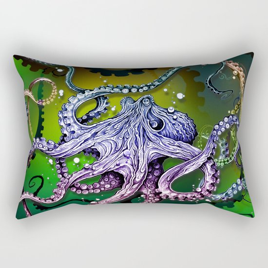 Rainbow Octopus Rectangular Pillow