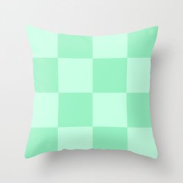 Pastel Mint Large Checkers Throw Pillow