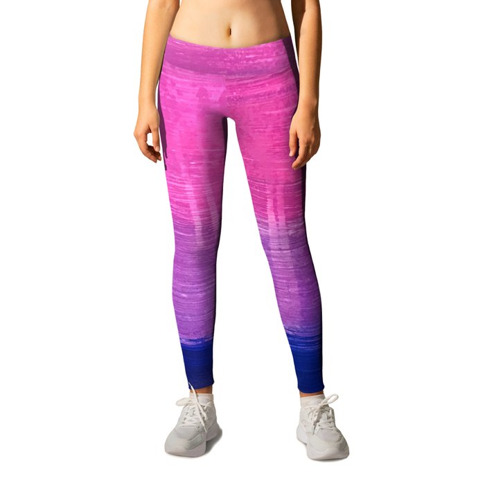 Bisexual Flag: abstract acrylic piece in pink, purple, and blue #pridemonth Leggings